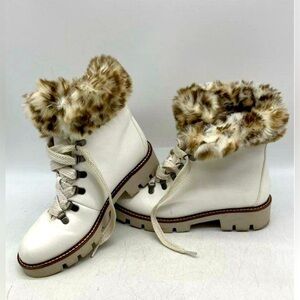 White Mountain Glamorous Lug Sole Shearling Booties from Macy’s Sz 7.5